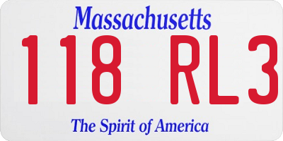 MA license plate 118RL3