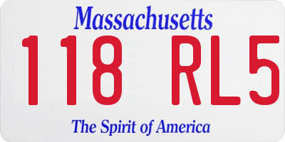 MA license plate 118RL5