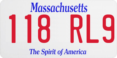 MA license plate 118RL9