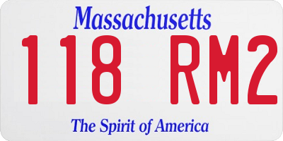 MA license plate 118RM2
