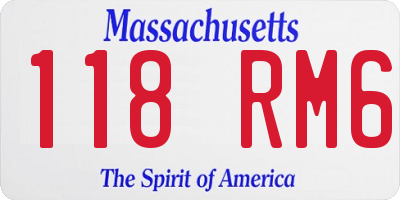 MA license plate 118RM6