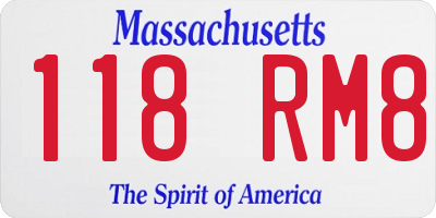 MA license plate 118RM8