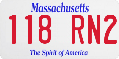 MA license plate 118RN2