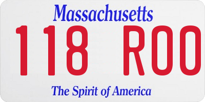 MA license plate 118RO0