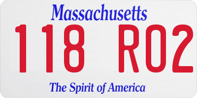 MA license plate 118RO2