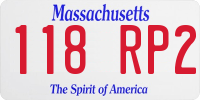 MA license plate 118RP2