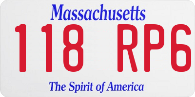 MA license plate 118RP6