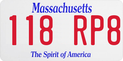 MA license plate 118RP8