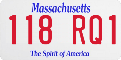 MA license plate 118RQ1