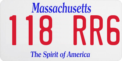 MA license plate 118RR6