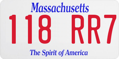 MA license plate 118RR7
