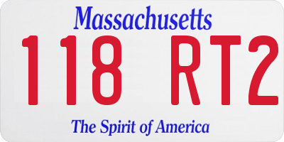 MA license plate 118RT2