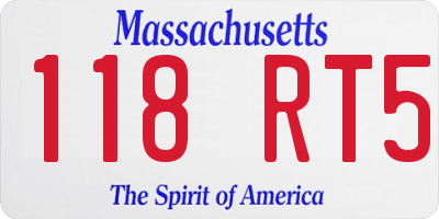 MA license plate 118RT5