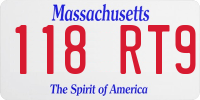 MA license plate 118RT9