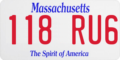 MA license plate 118RU6