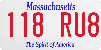 MA license plate 118RU8