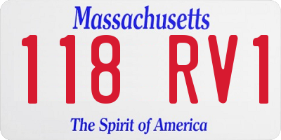 MA license plate 118RV1