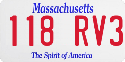 MA license plate 118RV3