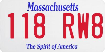 MA license plate 118RW8
