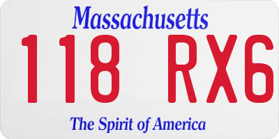 MA license plate 118RX6