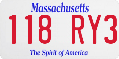 MA license plate 118RY3