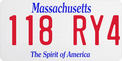 MA license plate 118RY4