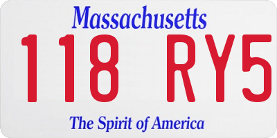 MA license plate 118RY5