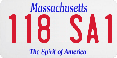 MA license plate 118SA1