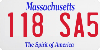 MA license plate 118SA5