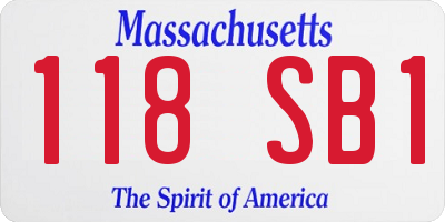 MA license plate 118SB1