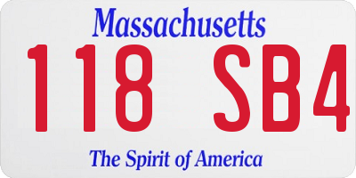MA license plate 118SB4