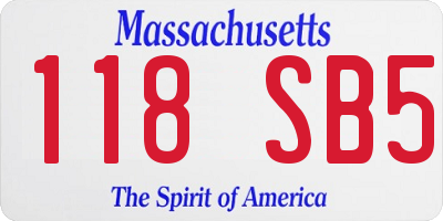 MA license plate 118SB5
