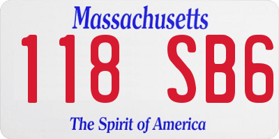 MA license plate 118SB6