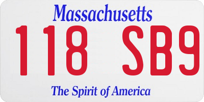 MA license plate 118SB9