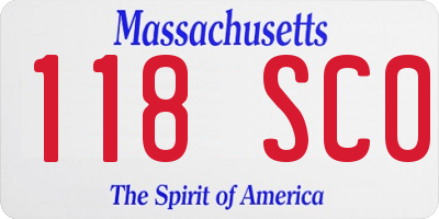 MA license plate 118SC0