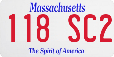 MA license plate 118SC2