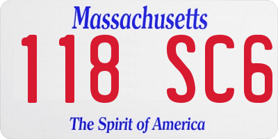 MA license plate 118SC6