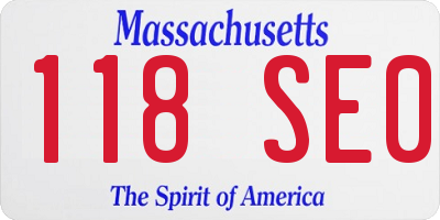 MA license plate 118SE0