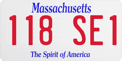 MA license plate 118SE1