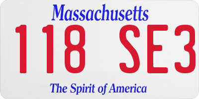 MA license plate 118SE3
