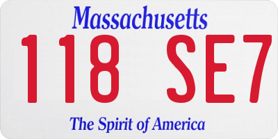 MA license plate 118SE7