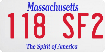 MA license plate 118SF2