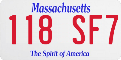 MA license plate 118SF7