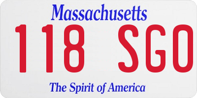 MA license plate 118SG0