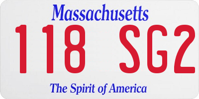 MA license plate 118SG2