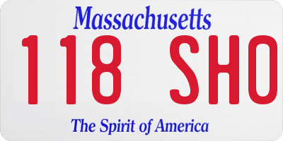 MA license plate 118SH0