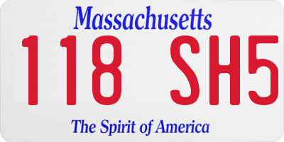 MA license plate 118SH5