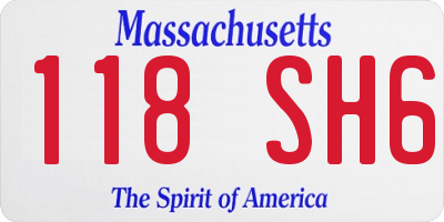 MA license plate 118SH6