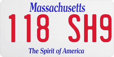 MA license plate 118SH9