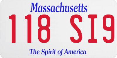 MA license plate 118SI9
